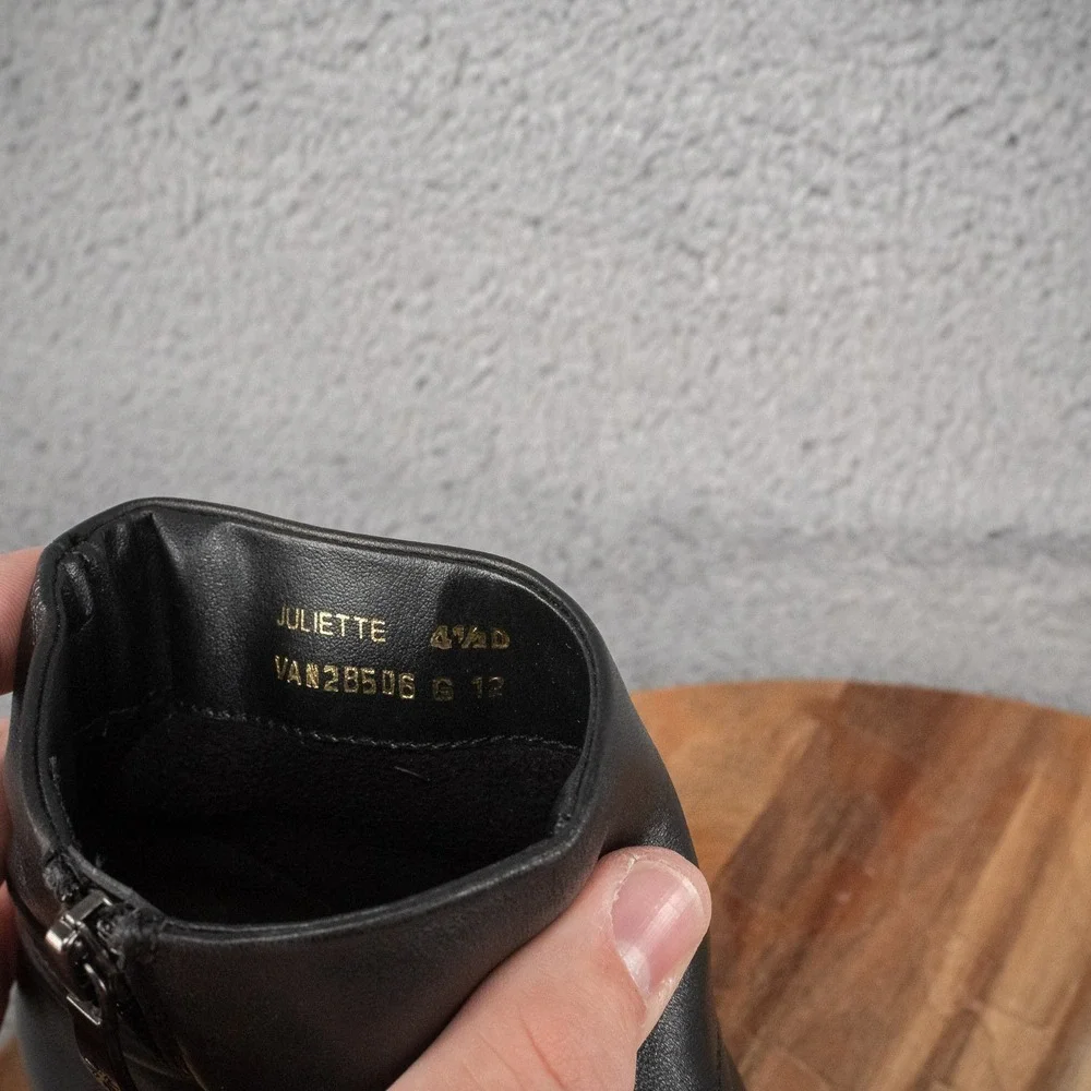 Van-Dal Black Leather Inside Zip Booties Office Size 4.5 UK 7 US‎